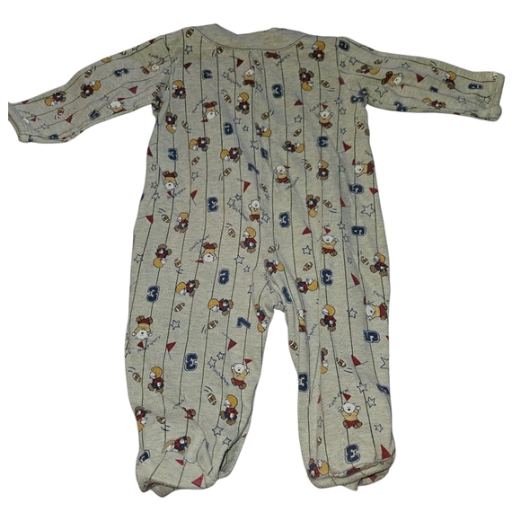 Sports Infant 6/9 Lot Of 2 Bodysuits Pajamas Baseball Football Game Day Boy - Picture 4 of 9
